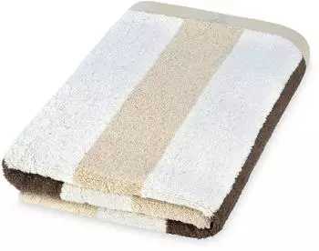 ROSS Duschtuch Doubleface, Streifen/Uni 70x140cm natur (88005116-0)