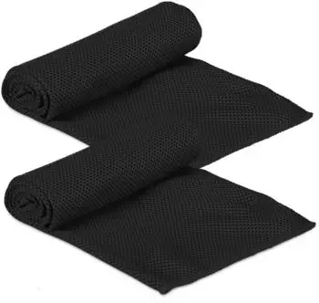 Relaxdays K&uuml;hlendes Handtuch Sport, schwarz, 8er-Set
