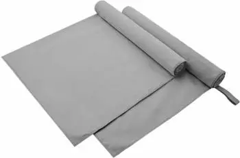 vidaXL Sporthandt&uuml;cher 2er-Set dunkelgrau 90x180cm (42011465)