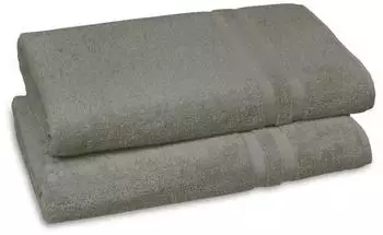 ZOLLNER Saunatuch 2er-Set, Baumwolle, 70x180cm, 450g/m&sup2;, taupe (00000132-070180-948)