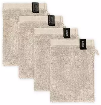 Sch&ouml;ner Wohnen Sense Waschhandschuh Frottee beige, 4er-Pack (78006-030-16-21-4)