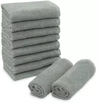 ZOLLNER Seift&uuml;cher 10er-Set hellgrau 30x30cm Baumwolle 400g/m&sup2; (00000281-030030-910)