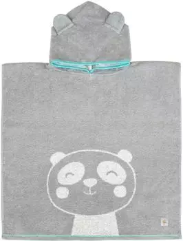 Dyckhoff Panda Kinder-Badeponcho Frottier, platin, 60x60cm (06521)