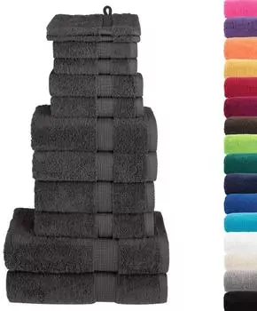 vidaXL SOLUND Handtuch-Set 12-tlg. anthrazit 600g/m&sup2; (137571)