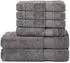 Komfortec Handtuch-Set 6-teilig, 100% Baumwolle, anthrazit (4er-50x100-und-2er-70x140-anth)