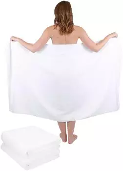 Betz Manufaktur Dresden Badetuch-Set 3-tlg. XXL 100x160cm, 100% Baumwolle, wei&szlig;