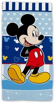 Jerry Fabrics Mickey Mouse Kinder-Badetuch blau/wei&szlig; 70x140cm Baumwolle (23TW316)