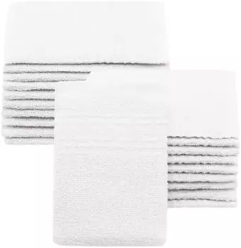 ZOLLNER Waschhandschuhe 20er-Set, Baumwollmix, wei&szlig;, 16x22cm, 340g/m&sup2; (00000364-001)