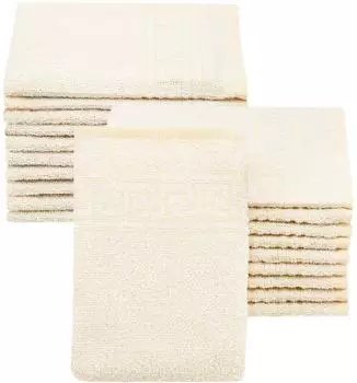 ZOLLNER Waschhandschuhe 20er-Set Baumwollmix gelb, 16x22cm, 340g/m&sup2; (00000364-100)