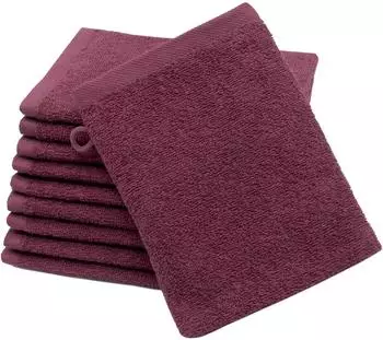 ZOLLNER Waschlappen 10er-Set 16x21cm, 100% Baumwolle, brombeer (00000064-553)