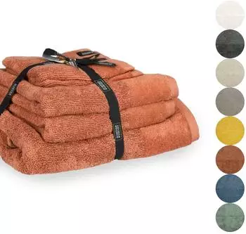 Sch&ouml;ner Wohnen SENSE Handtuch-Set 5-teilig, Baumwolle, rost (78006-060-0-1)