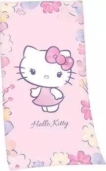 Herding Hello Kitty Velourstuch, 75x150cm, 100% Baumwolle (6171204516412)