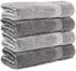 Komfortec Badetücher 4er-Set 70x140cm, 100% Baumwolle, anthrazit/silber (4er-70x140-anthrazit-silber)