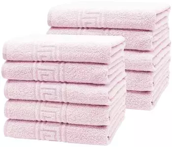 ZOLLNER Handtücher 10er-Set 50x100cm, 70% Baumwolle 30% Polyester, rosa (340g/m²)