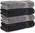 Komfortec Duschtücher 4er-Set 70x140cm, 100% Baumwolle, 470g/m², anthrazit/schwarz (4er-70x140-anthrazit-schwarz)
