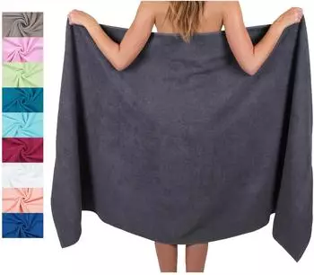 Betz Manufaktur Palermo Badetuch XXL 100x200cm, 100% Baumwolle, anthrazit