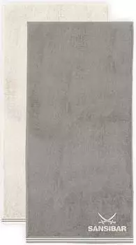 Sansibar Duschtuch Doubleface 100% Baumwolle zweifarbig taupe/sand 80x150cm