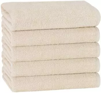 ZOLLNER Duscht&uuml;cher 5er-Set 70x140cm, 450g/m&sup2;, Baumwolle, karamel