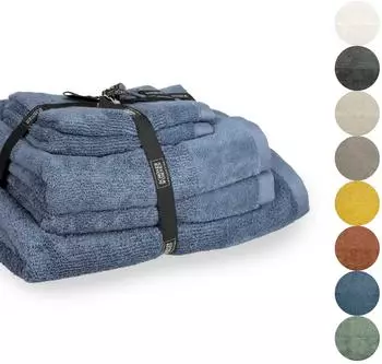 Sch&ouml;ner Wohnen SENSE Handtuch-Set 5-teilig, Baumwolle, blau (78006-080-0-1)
