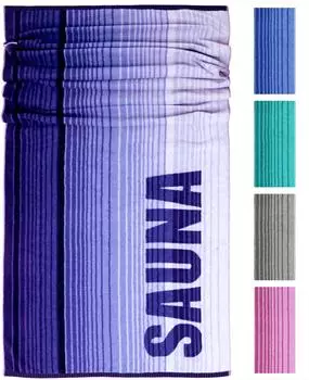 Lashuma Oslo Saunatuch Frottee gestreift blau 85x200cm