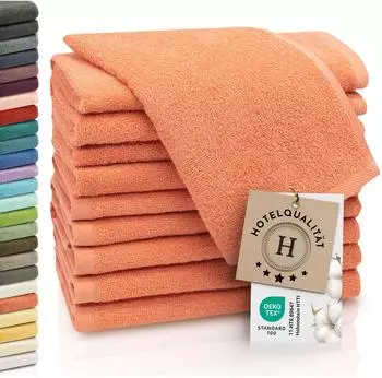 ZOLLNER G&auml;stehandt&uuml;cher 10er-Set 100% Baumwolle 30x50cm terracotta (00000086-214)
