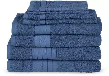Good Morning Emotion Handtuch-Set "Uni" 8-tlg. blau, 100% Baumwolle, 500GSM