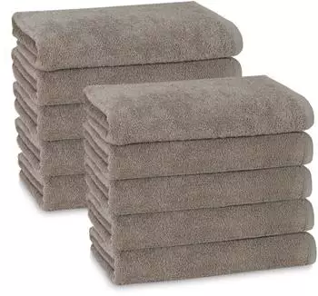 ZOLLNER Handtücher 10er-Set, 100% Baumwolle, 50x100cm, taupe