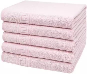 ZOLLNER Duscht&uuml;cher 70x140cm 340g/m&sup2; Mischgewebe rosa, 5er-Set