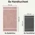 Komfortec Handtuch-Set 8-tlg. 100% Baumwolle, 4x50x100cm & 4x70x140cm, anthrazit/rosa (4er-50x100-und-4er-70x140-anthrazit-rosa)