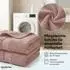 Komfortec Handtuch-Set 8-tlg. 100% Baumwolle, 4x50x100cm & 4x70x140cm, anthrazit/rosa (4er-50x100-und-4er-70x140-anthrazit-rosa)