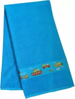 Dyckhoff Kinderfrottier "Auto" Duschtuch 70x140cm, türkis, 100% Baumwolle