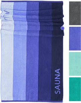 Lashuma Helsinki Saunahandtuch Frottee blau-schwarz 85x200cm