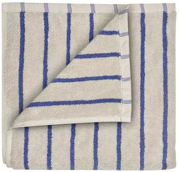 Blomus ARTO Handtuch schmale Streifen 50x100cm, Moonbeam/Mazarine Blue