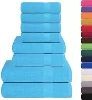 vidaXL 8-tlg. Handtuch-Set FROGN T&uuml;rkis 360 g/m&sup2;