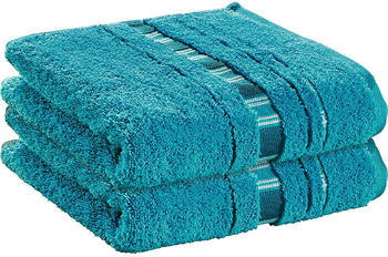 Erwin Müller Walk-Frottier Handtuch Achern im 2er-Pack gruen/blau/grau 50x100 cm