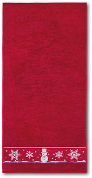 Dyckhoff Duschtuch Schneemann 70 x 140 cm Granat - Rot