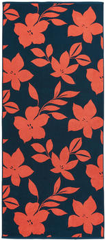 Dyckhoff Strandtuch Liegetuch Flowers 80 x 180 cm Blau/Orange