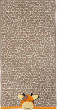 Erwin Müller Walk-Frottier Kinder-Badetuch Giraffe braun-beige/orange 70x140 cm