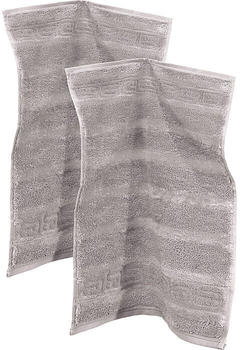 Caw&ouml; Walk-Frottier G&auml;stetuch 1001 Noblesse im 2er-Pack grau 30x50 cm