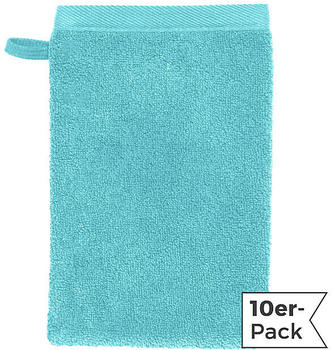 Erwin Müller Walk-Frottier Waschhandschuh Heidenheim im 10er-Pack gruen/blau 15x21 cm