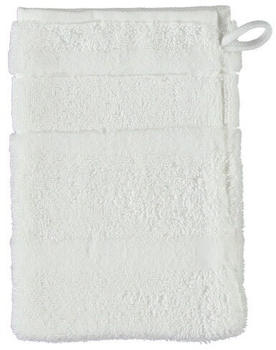 Cawö Waschhandschuh NOBLESSE2 UNI Weiß - Weiß - 16 x 22 cm - mit Velours-Streifen