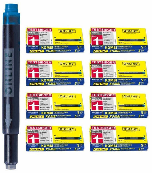 Online Füllerpatronen 70049 Kombipatrone blau Großraumpatronen Maxi-Pack 8 x 5-Stk.