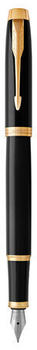 Parker IM Black Lacquer G.C. Feder F Messinggehäuse schwarz goldfarbige Zierteile (1931645)