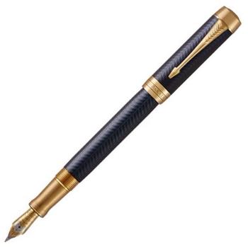 Parker Duofold Prestige Blue Chevron G.C. Edelstahlgeh&auml;use Lack blau 18-Karat-Goldfeder M (1931370)