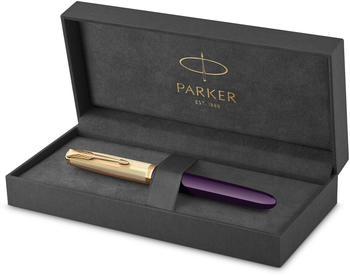 Parker 51 DeLuxe Plum G.C. Feder F Edelharz violett vergoldet 18-Karat-Goldfeder (2123516)