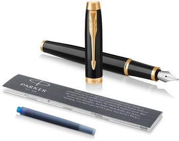Parker IM Black Lacquer G.C. Feder M Messinggehäuse schwarz goldfarbige Zierteile (1931652)