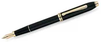 Cross Townsend F Schwarz-Lack goldplattiert (576-FD-CR)