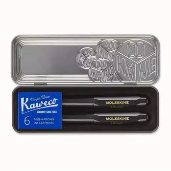 Moleskine Kaweco Füller ABS-Kunststoff, goldene Feder M, schwarz
