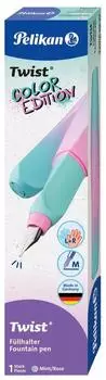 Pelikan F&uuml;ller Twist Color Edition P457, Feder M, f&uuml;r Links- und Rechtsh&auml;nder, aus Kunststoff, mint/rosa