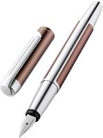 Pelikan Pura P40, Mokka, Silber, Kartuschenf&uuml;llsystem, Aluminium, Edelstahl, Medium,